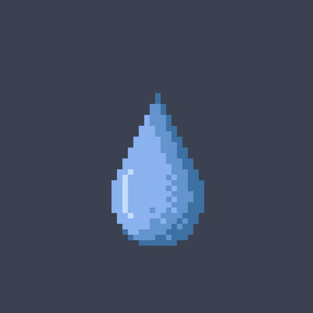 water drop in pixel art styleのイラスト素材