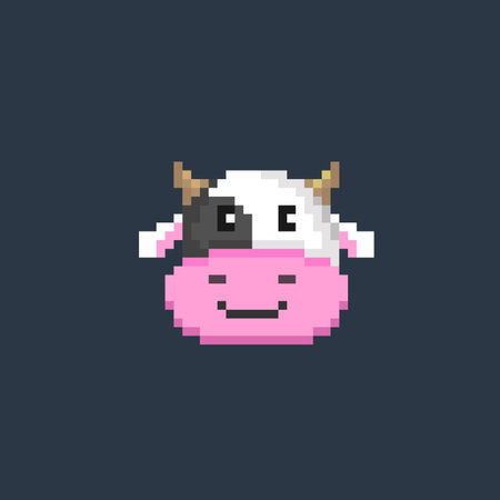 a cow head in pixel art styleのイラスト素材