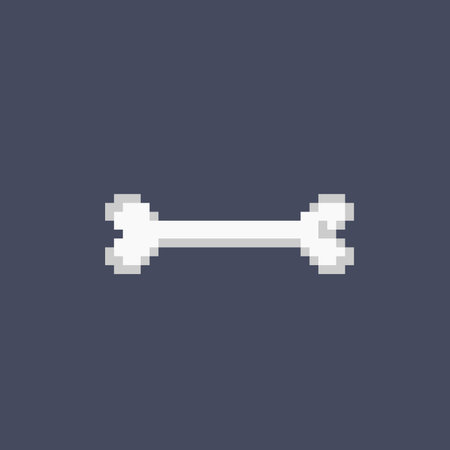 a bone in pixel art styleのイラスト素材