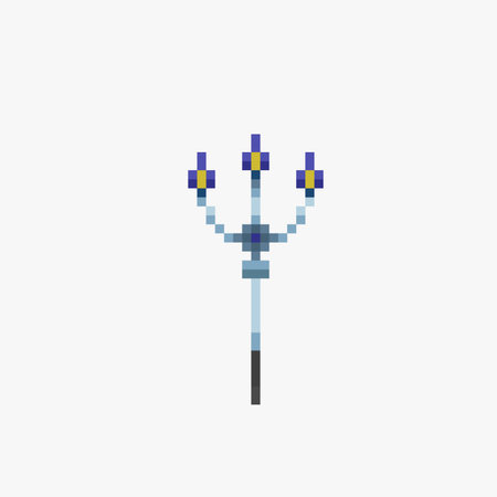 trident spear in pixel art styleのイラスト素材