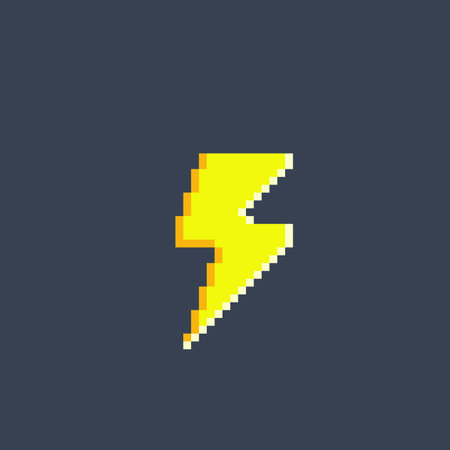 thunder sign in pixel art style