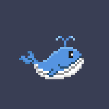 a whale in pixel art styleのイラスト素材