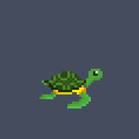 a turtle in pixel art styleのイラスト素材