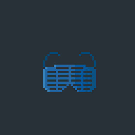 unique eye glasses in pixel art styleのイラスト素材