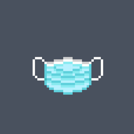 surgery mask in pixel art styleのイラスト素材