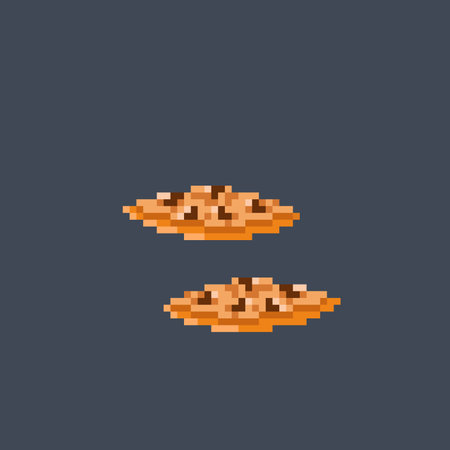 choco chips in pixel art styleのイラスト素材