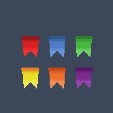 party flag in pixel art styleのイラスト素材