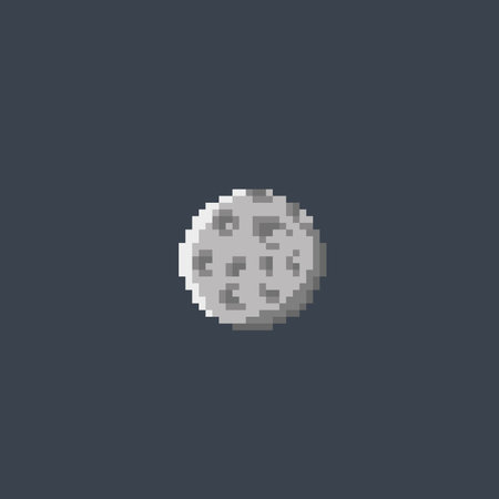moon in pixel art styleのイラスト素材