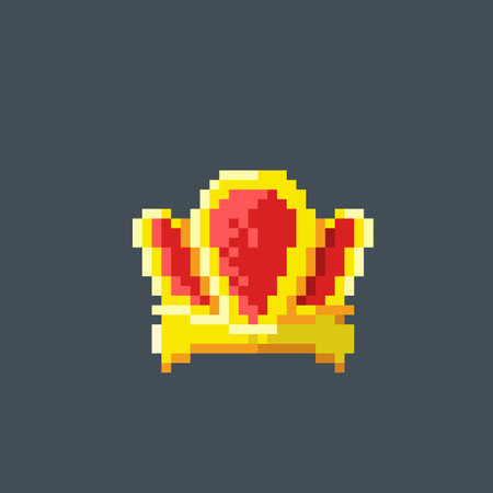 luxury crown in pixel art styleのイラスト素材