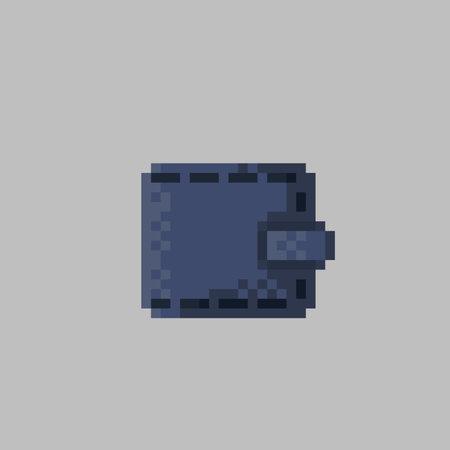 denim wallet in pixel art styleのイラスト素材