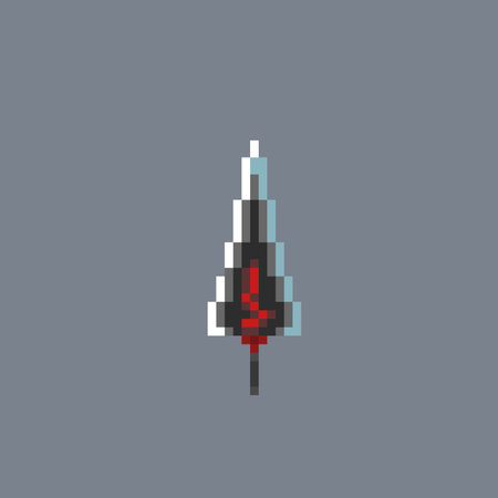 black sword in pixel art styleのイラスト素材