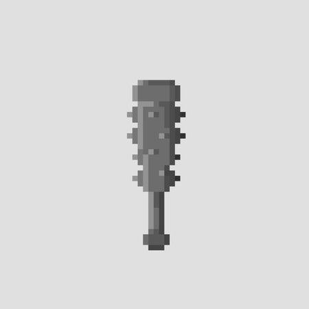 iron spiked stick in pixel art styleのイラスト素材