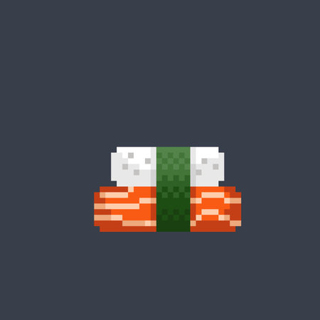 sushi food in pixel art styleのイラスト素材