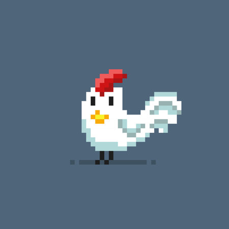 a chicken in pixel art styleのイラスト素材