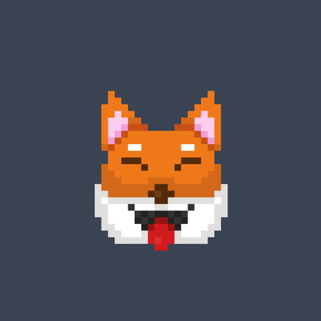 smile dog in pixel art styleのイラスト素材