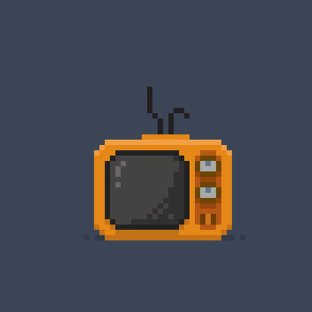 television in pixel art styleのイラスト素材