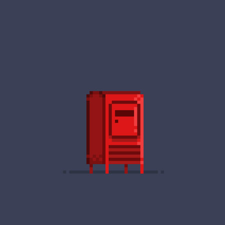red box mail in pixel art styleのイラスト素材