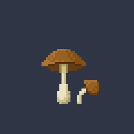 mushroom in pixel art styleのイラスト素材