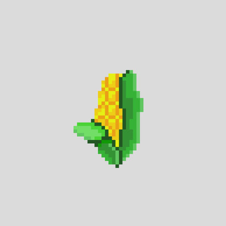 a corn in pixel art styleのイラスト素材