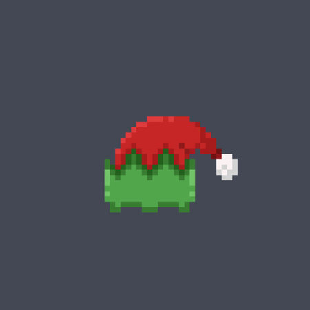 gnome hat in pixel art styleのイラスト素材
