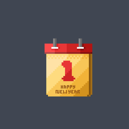 first date calendar in pixel art styleのイラスト素材