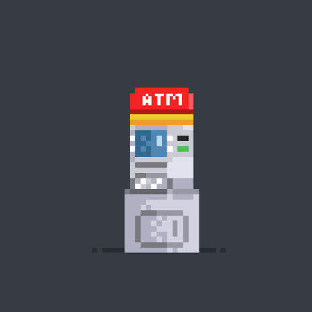 ATM icon in flat style. Vector illustration of an ATM.のイラスト素材
