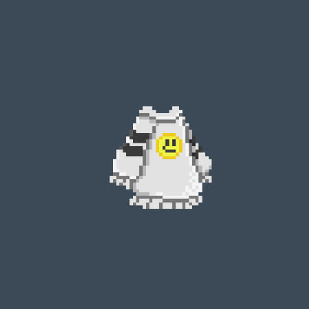 white sweater with smile emoticon sign in pixel art style