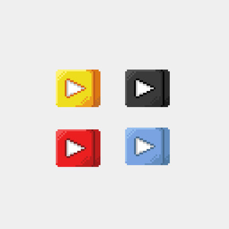 pixel art video player icon vector illustration design graphic art and image artのイラスト素材