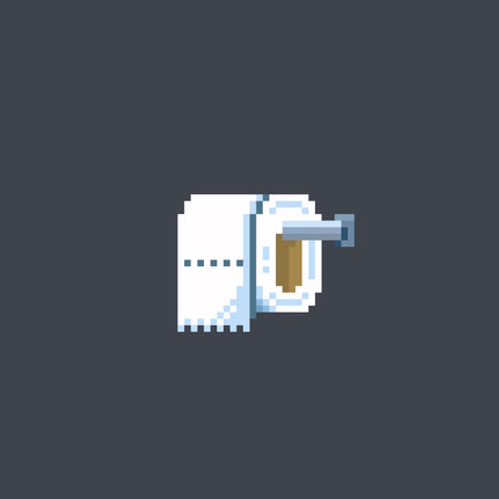Vector pixelated toilet icon. Isolated on a dark background.のイラスト素材