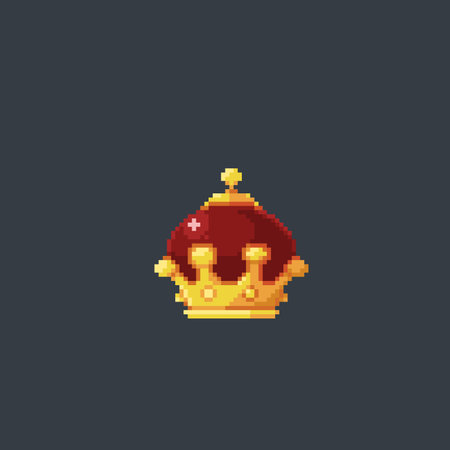 pixelated royal crown. vector pixel art illustration. eps 10のイラスト素材