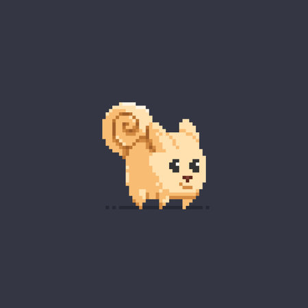 Pixel art rabbit. Cute animal. Vector illustration in a flat style