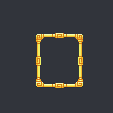 golden frame vector logo design template. Bamboo border icon.のイラスト素材