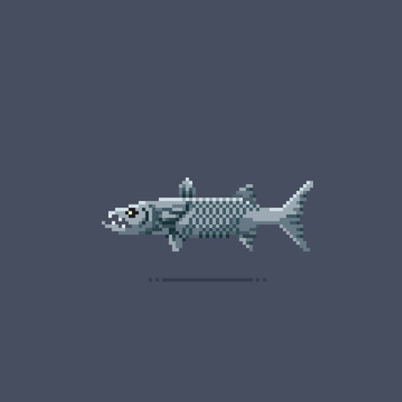 a wild fish in pixel art styleのイラスト素材