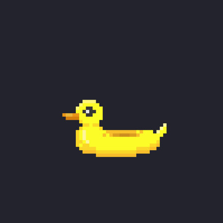 duck balloon in pixel art styleのイラスト素材