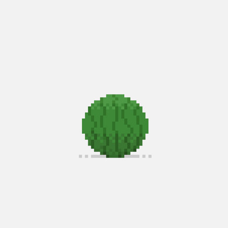 pixel art illustration of a round watermelon isolated on white background. pixel art illustrationのイラスト素材