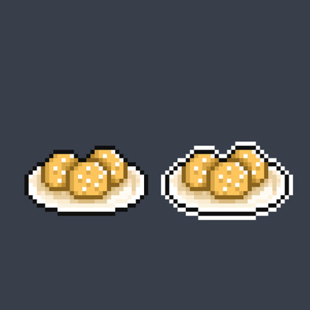 Onde indonesian street food in pixel art styleのイラスト素材