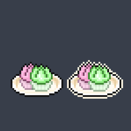 indonesian cupcake in pixel art styleのイラスト素材
