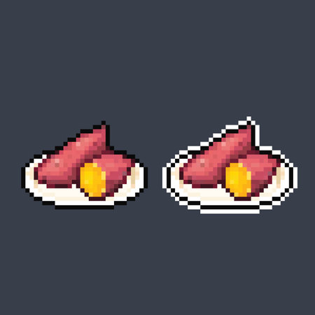 sweet potato in pixel art styleのイラスト素材