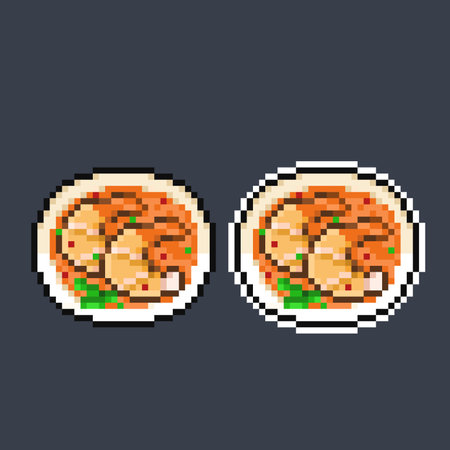 spicy shrimp in pixel art styleのイラスト素材