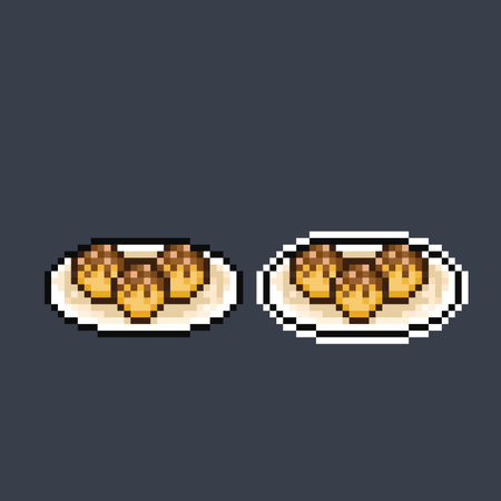 takoyaki japanese food in pixel art styleのイラスト素材