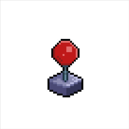 arcade controller stick in pixel art styleのイラスト素材