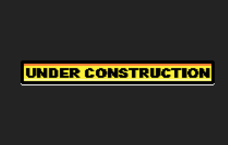 under construction text in pixel art styleのイラスト素材