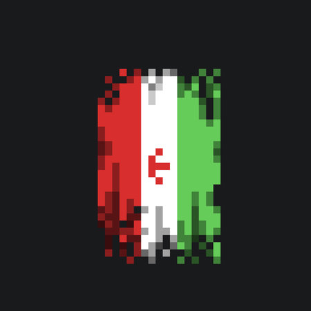 Iran flag in pixel art styleのイラスト素材