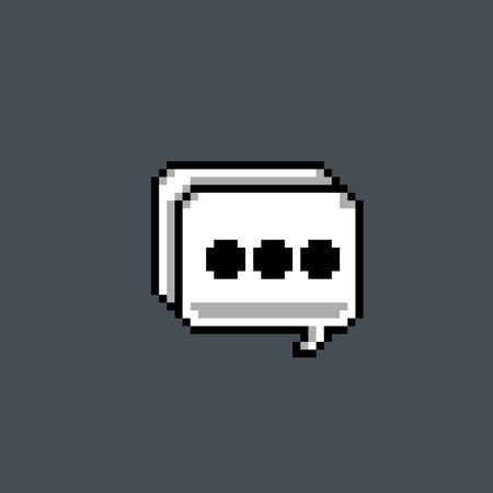 dot text bubbles in pixel art style