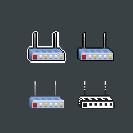 pixelated routed machine with different styleのイラスト素材