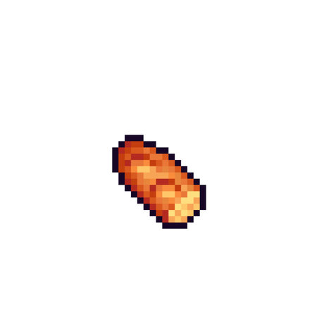 eaten bread in pixel art styleのイラスト素材
