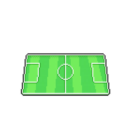 soccer field in pixel art styleのイラスト素材