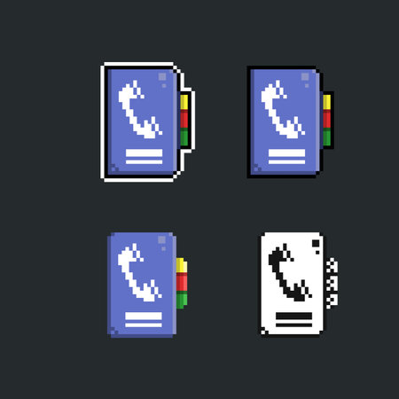 pixelated phone book with different styleのイラスト素材