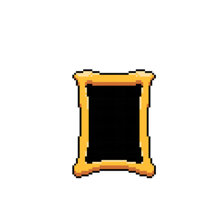 golden frame with blank screen in pixel art styleのイラスト素材