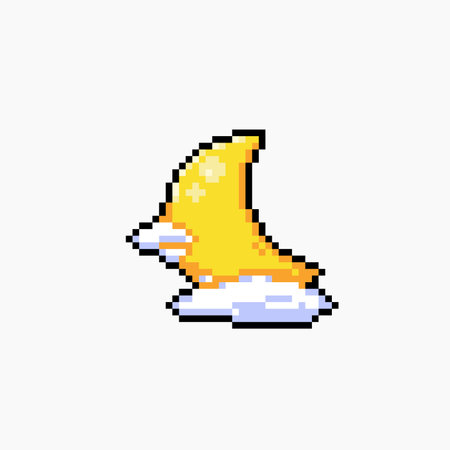 crescent moon with cloud in pixel art styleのイラスト素材